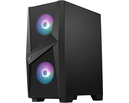Корпус MSI MAG FORGE 100R, Black, без БЖ, Mid Tower, для ATX / Micro-ATX / Mini-ITX, 2xUSB 3.2, макс. CPU - 160 мм / VGA - 330 мм, 3x120 мм ARGB, бічна панель із загартованого скла