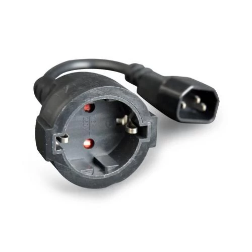 Кабель живлення від мережі, Black, 15 см, Cablexpert, IEC C14 - CEE 7/4, 3x0.75 мм² (PC-SFC14M-01)