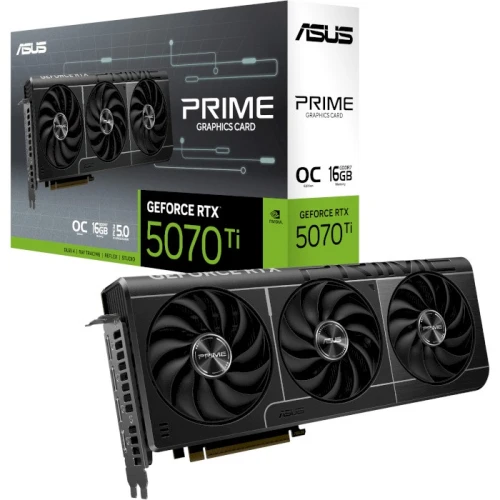 Відеокарта GeForce RTX 5070 Ti, ASUS, PRIME OC, 16Gb GDDR7, 256-bit, HDMI/3xDP, 2527/28000 MHz, 16-pin (PRIME-RTX5070TI-O16G)