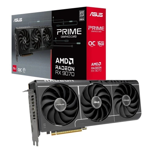 Відеокарта Radeon RX 9070, Asus, PRIME OC EVO, 16Gb GDDR6, 256-bit, HDMI/3xDP, 2610/20000 MHz, 2x8-pin (PRIME-RX9070-O16G-EVO)