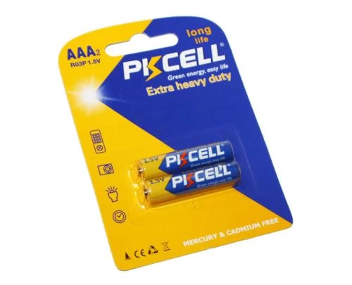 Батарейка AAA (R03), сольова, PKCELL, 2 шт, 1.5V, Blister (R03P-2B)