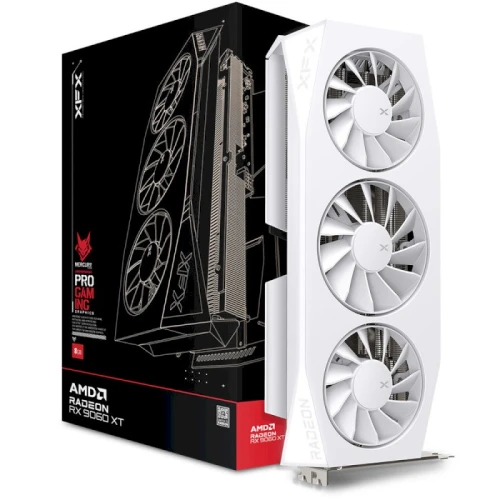 Відеокарта Radeon RX 9060 XT, XFX, Mercury OC (White Edition), 16Gb GDDR6, 128-bit, HDMI/2xDP, 3320/20000 MHz, 8-pin (RX-96TMERCW9)