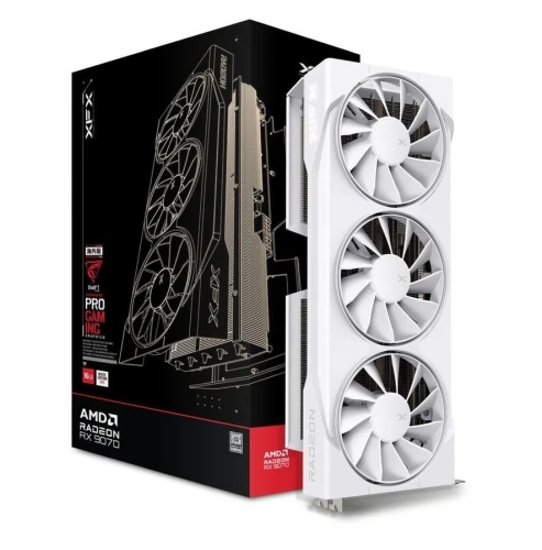 Відеокарта Radeon RX 9070, XFX, Swift OC Gaming Edition (White Edition), 16Gb GDDR6, 256-bit, HDMI/3xDP, 2700/20000 MHz, 2x8-pin (RX-97SWFB3W9)