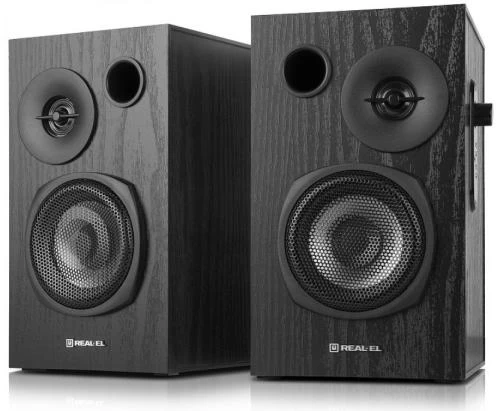 Колонки 2.0 REAL-EL S-235 Black, 2 x 9 Вт, МДФ, живлення від 220V, керування збоку