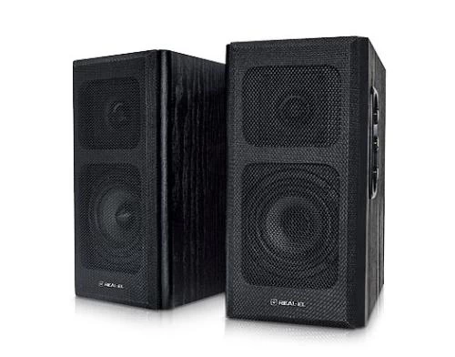 Колонки 2.0 REAL-EL S-250 Black, 2 x 10 Вт, МДФ, живлення від мережі 220V, керування збоку (S-250)