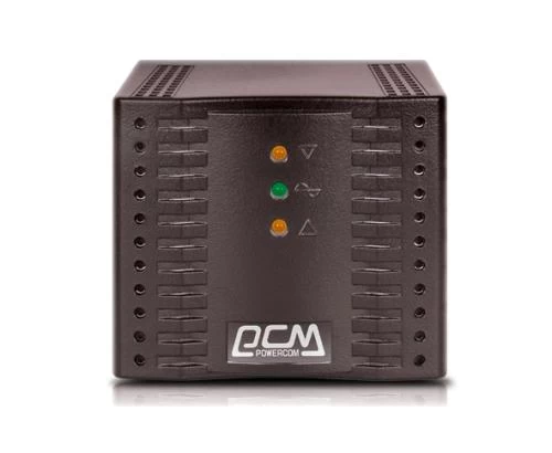 Стабілізатор PowerCom TCA-3000 Black, 3000 ВА, 1500 Вт, вхідна напруга 220V+/-20%, 4 розетка (Schuko), 2.1 кг, LED індикація (TCA-3K0A-6GG-2261)