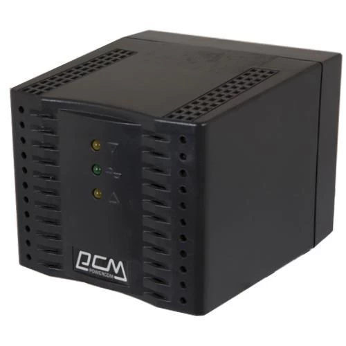 Стабілізатор Powercom TCA-600 чорний ступінчастий, 300Вт, вхід 220В +/- 20%, вихід 220V +/- 7%