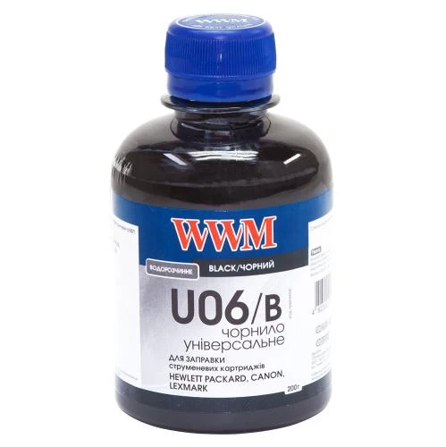 Чорнило універсальне WWM Canon / HP / Lexmark, Black, 200 мл, водорозчинне (U06/B)