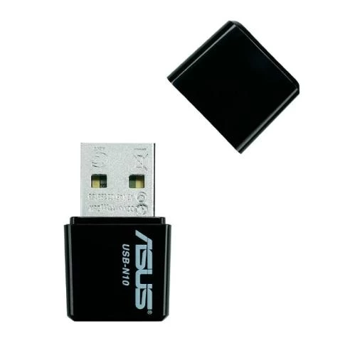 Мережевий адаптер Asus USB-N10 Nano, Black, USB, 802.11 b/g/n, 150 Mbps, ультракомпактний - 14.9 x 17.4 x 7.1 мм, 2 г