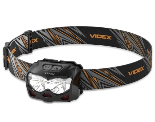Ліхтар налобний Videx H055D, Black, 500 лм, 5000K, до 115 м, 5 режимів роботи, світлодіод 2Х CREE XTE 5W, акумулятор (Li-ion VLF-B12 1200mAh або 3x AAA) (VLF-H055D)